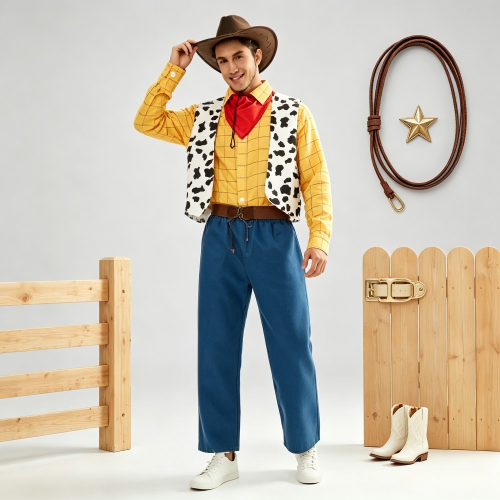 Vintage Fashion Outfits Men - زي رعاة البقر الغربي الكلاسيكي للجنسين،