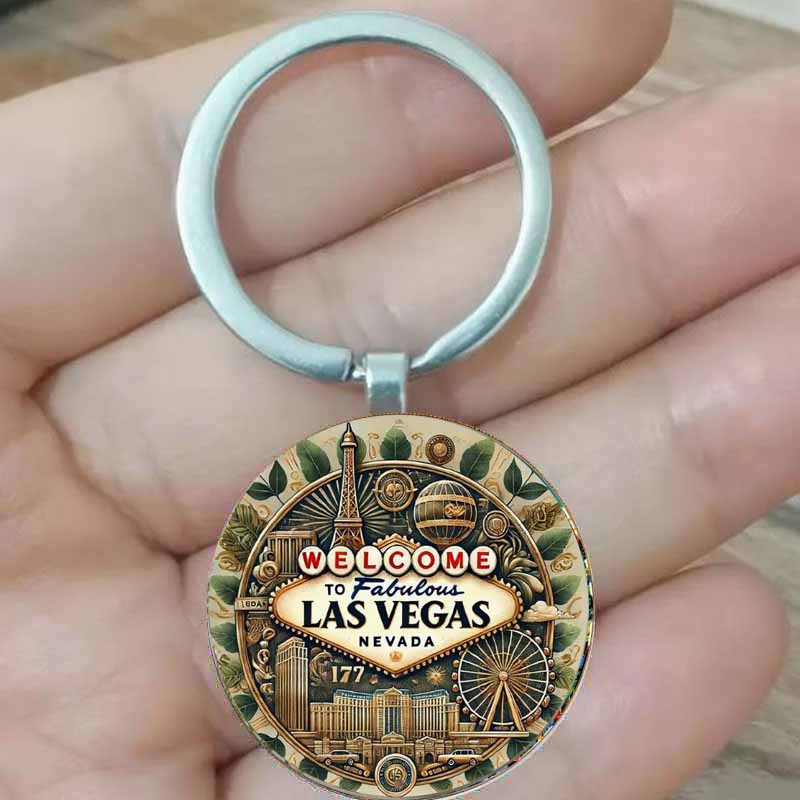 Vintage Vegas Fashion - سلسلة مفاتيح لاس فيغاس العتيقة مثالية