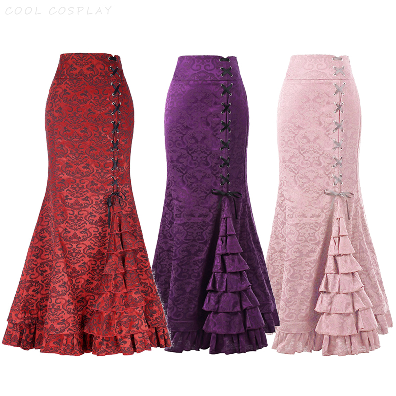 Vintage Fashion Fabrics - التنانير الطويلة النساء فاسق ذيل السمكة
