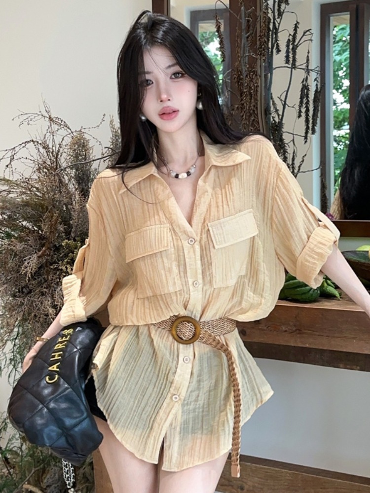 Vintage Fashion Old Money - قميص نسائي صيفي جديد بتصميم عتيق