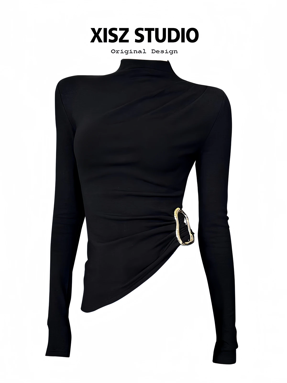 تي شيرت نسائي أسود على الطراز  - مراجعة Turtleneck Knit 90S وسعره
