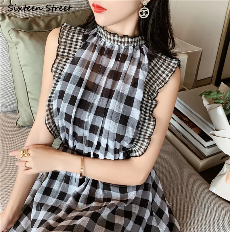 فستان منقوش بدون أكمام للنساء  - مراجعة Vintage Fashion Runway وسعره