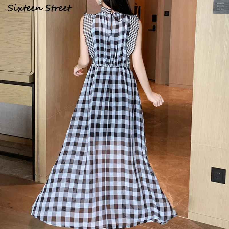 فستان منقوش بدون أكمام للنساء  - مراجعة Vintage Fashion Runway وسعره