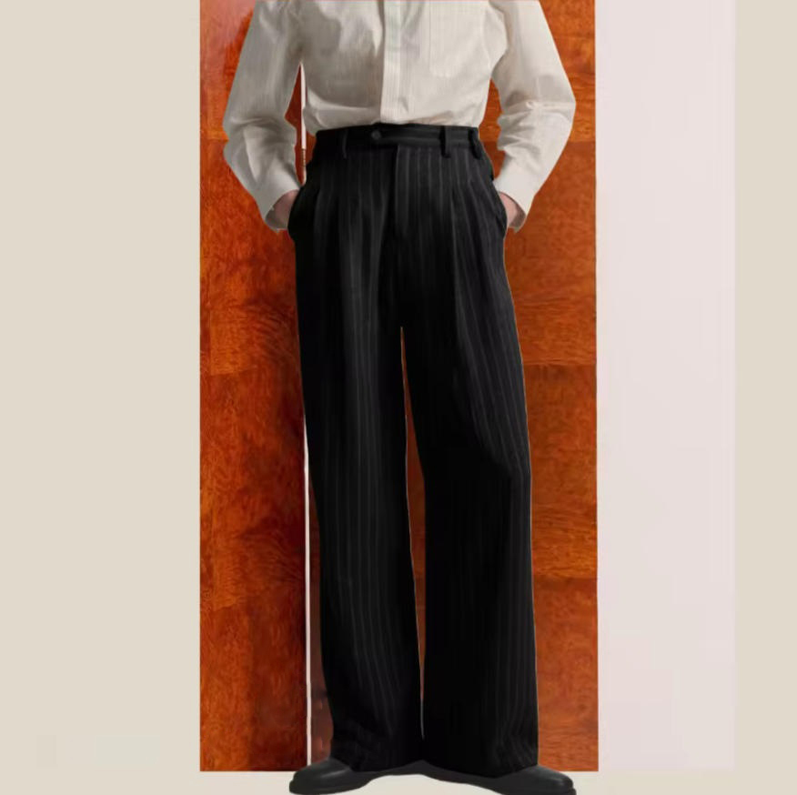 بنطلون رجالي مخطط أنيق بتصميم  - مراجعة Vintage Fashion Old Money وسعره
