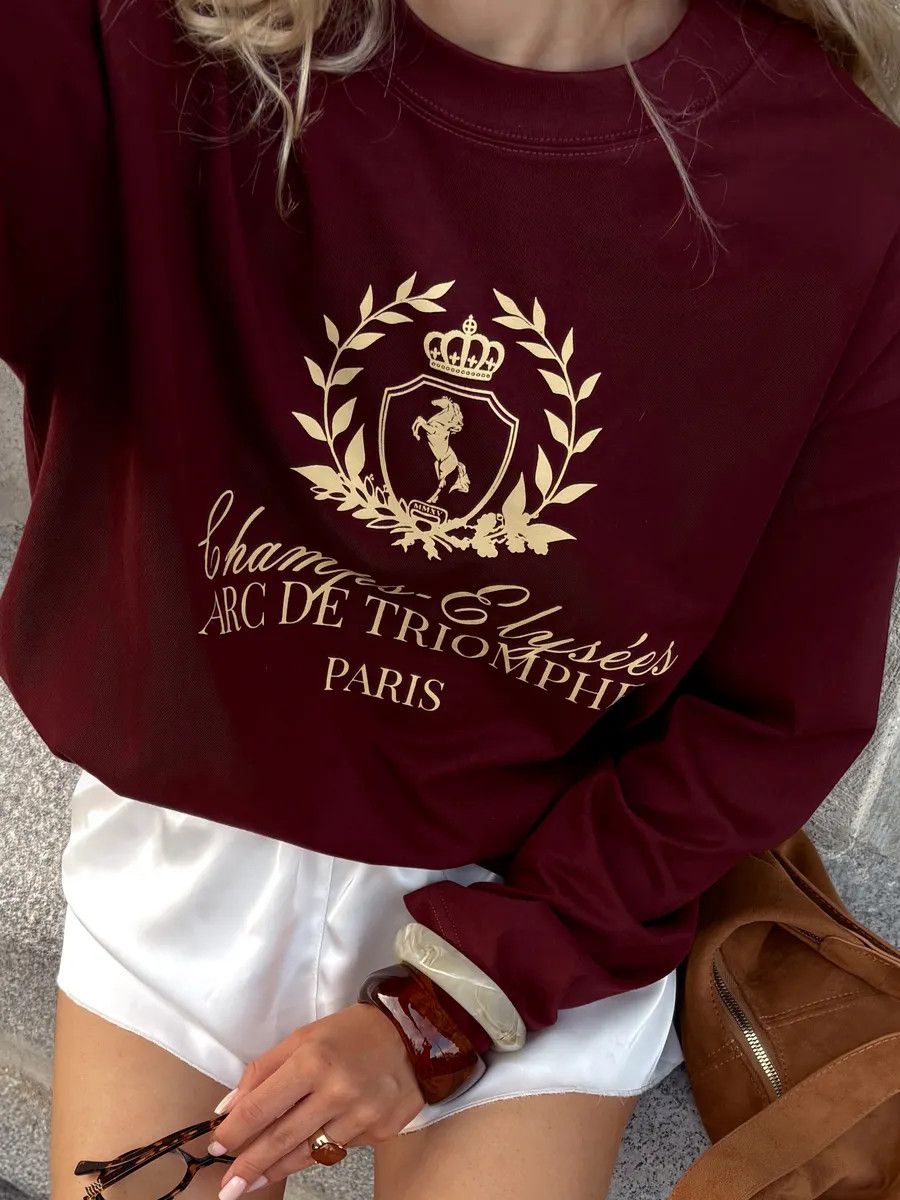 سويت شيرت فرنسي بلون النبيذ ال - مراجعة Vintage Fashion Old Money وسعره