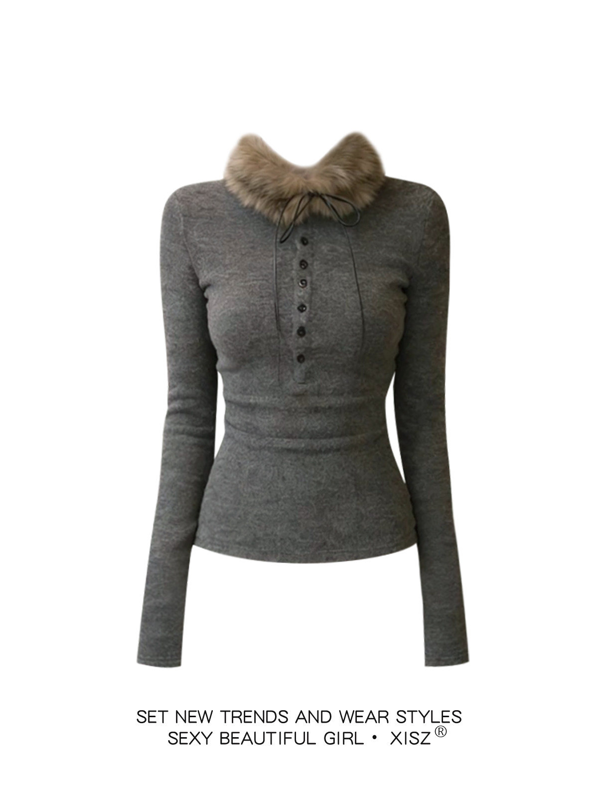 تي شيرت نسائي رمادي بتصميم قوط - مراجعة Turtleneck Knit 90S وسعره