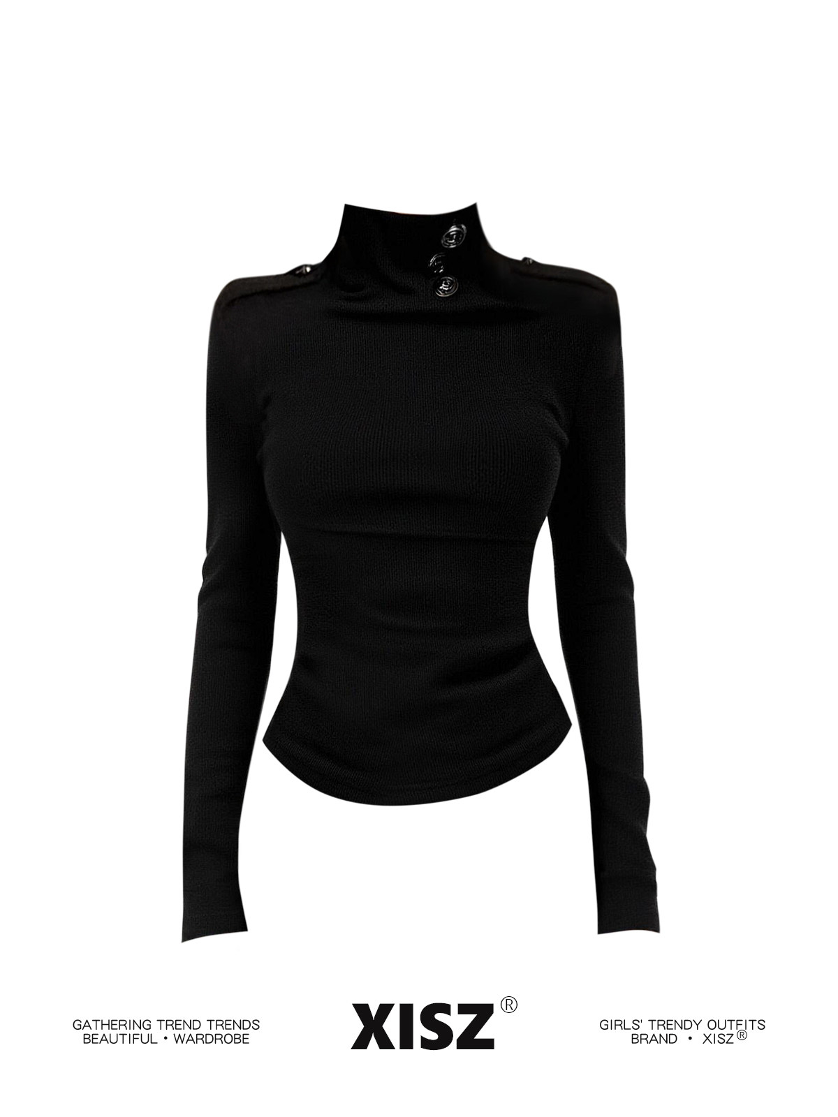 تي شيرت نسائي أسود بأسلوب القو - مراجعة Turtleneck Knit 90S وسعره