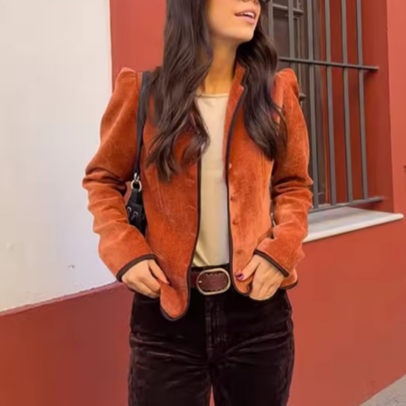 جاكيت بليزر مخملي بياقة قائمة  - مراجعة Velvet Blazer Vintage وسعره
