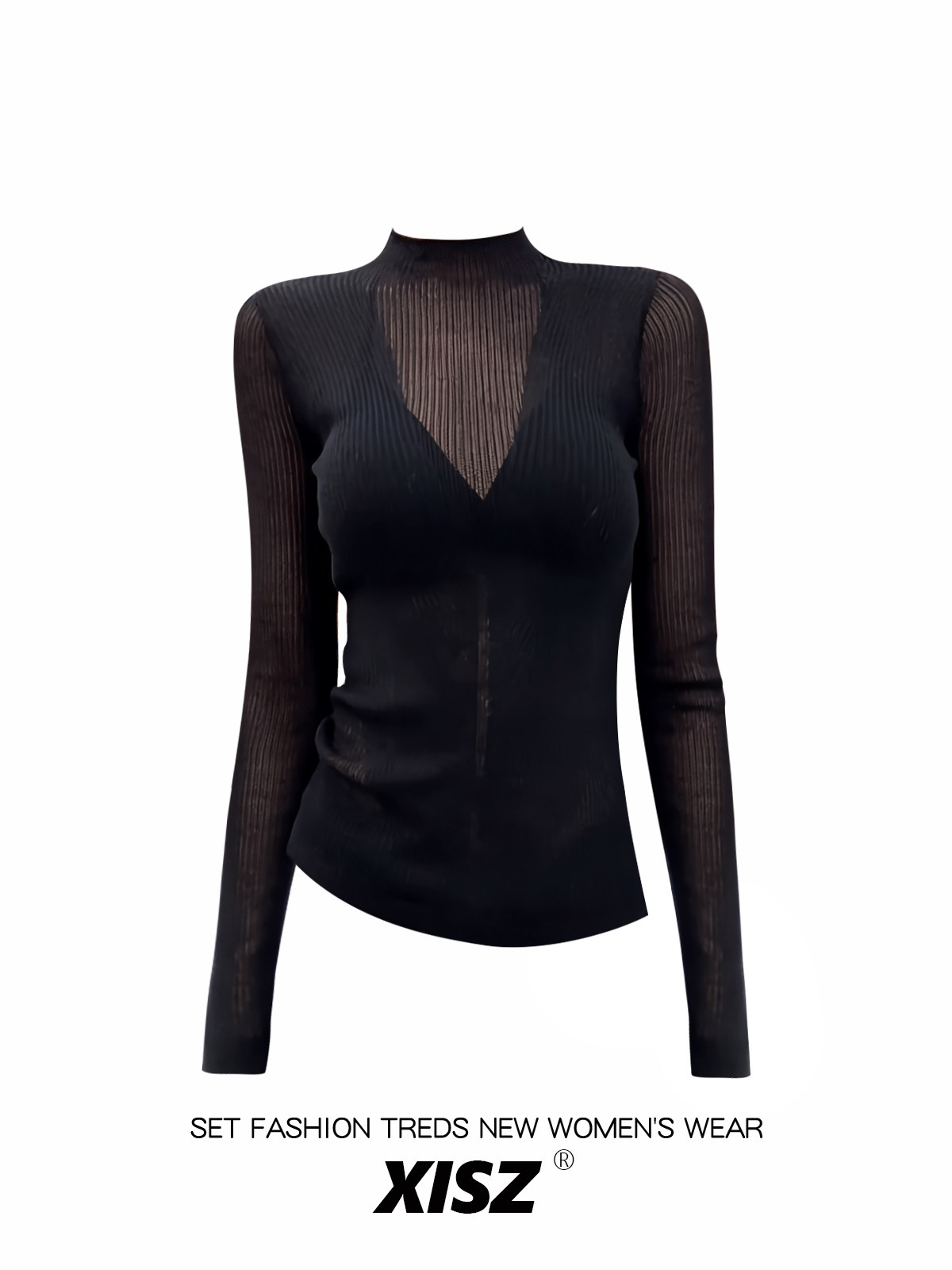 تي شيرت نسائي أسود بتصميم قوطي - مراجعة Turtleneck Knit 90S وسعره